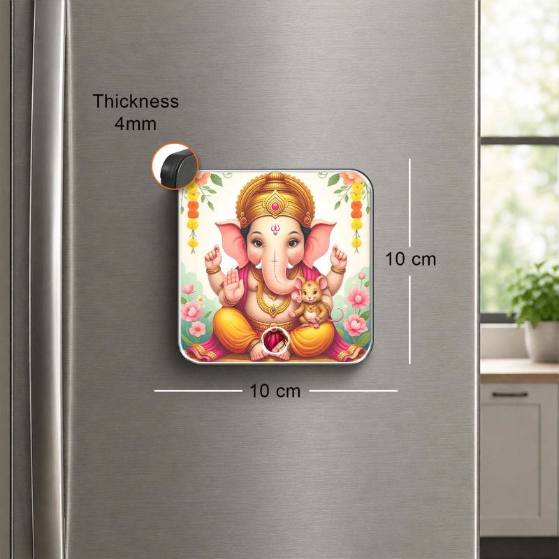 Cute Ganpati Decorative Musical Fridge Magnet Spiritual Gift for Ganesh Chaturthi Ganesh Mantra Playing Fridge Magnet for Home and Office Decor  Rechargeable Speaker